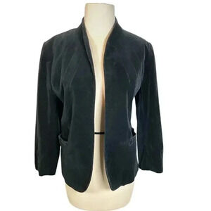 Vintage Check Point of California Velvet Black Blazer Size 13/14  100% Cotton
